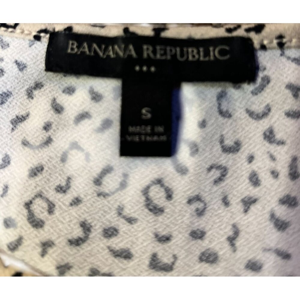 Banana Republic Womens S Tan Black Flutter Sleeve Blouse Used - Picture 6 of 9